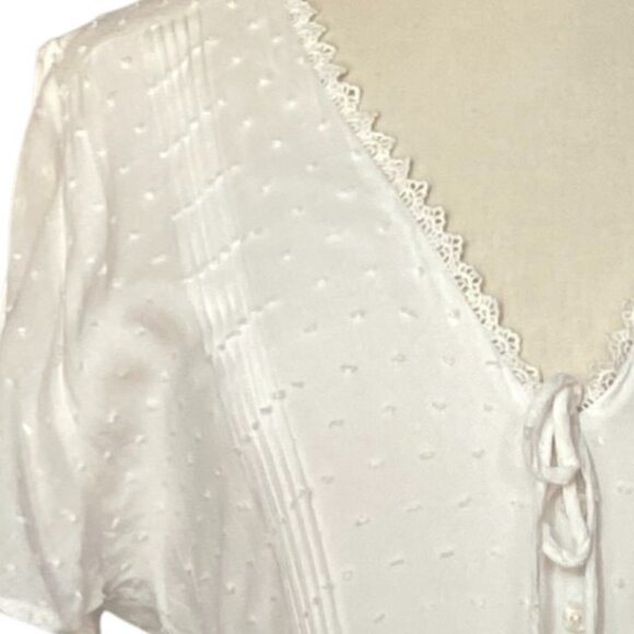 Lulus Completely In Love White Swiss Dot Button-Front Maxi Dress Cottagecore-XL - Picture 3 of 16